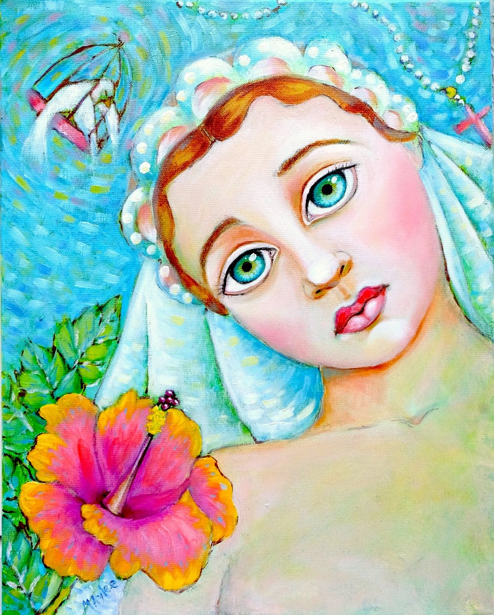 新娘》，2021年（布面油画） 作者 梅莉·克里斯蒂（Maylee Christie）