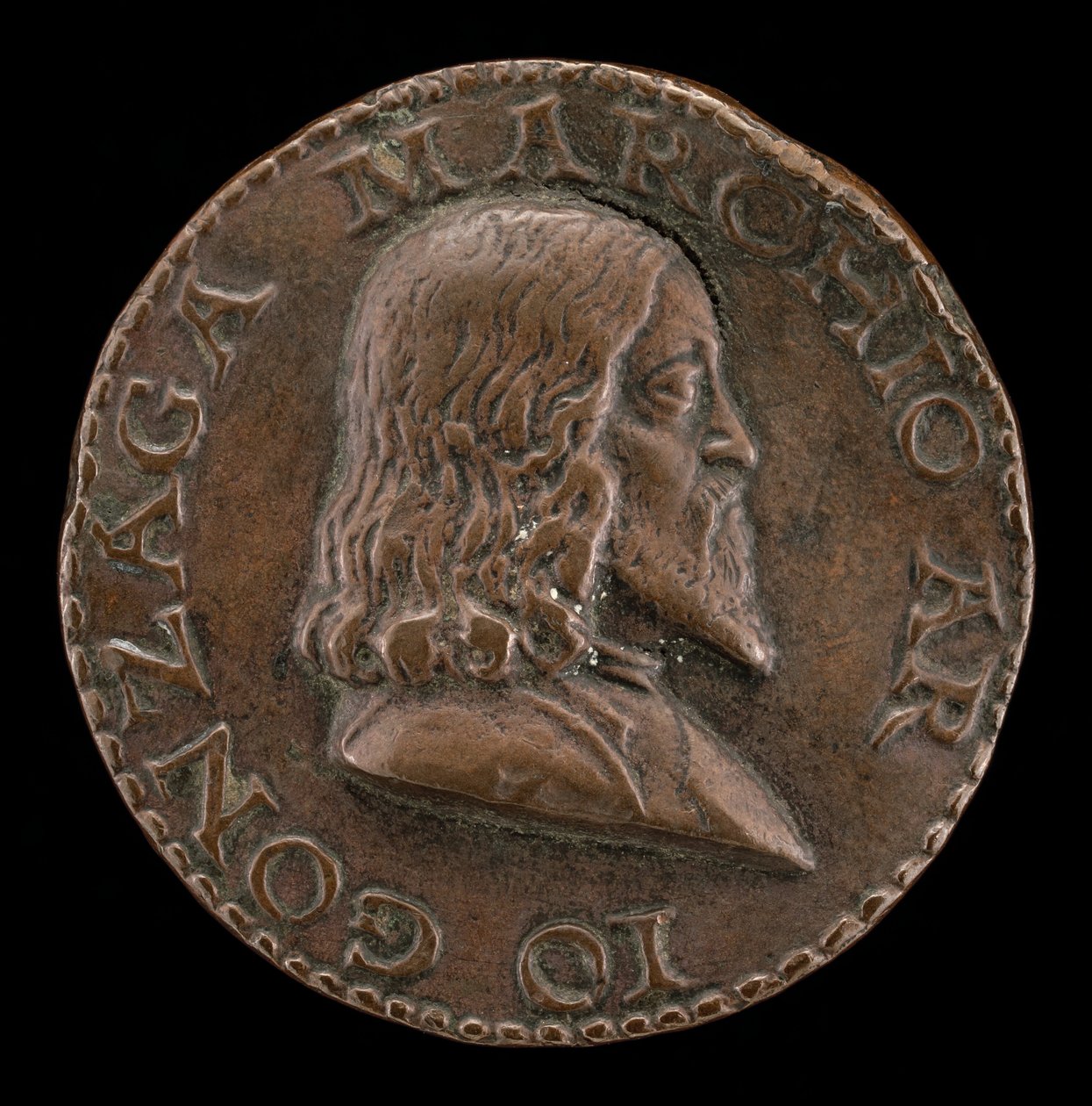 Giovanni Gonzaga, 1474-1525, Condottiere [正面], 约1510。 作者 米