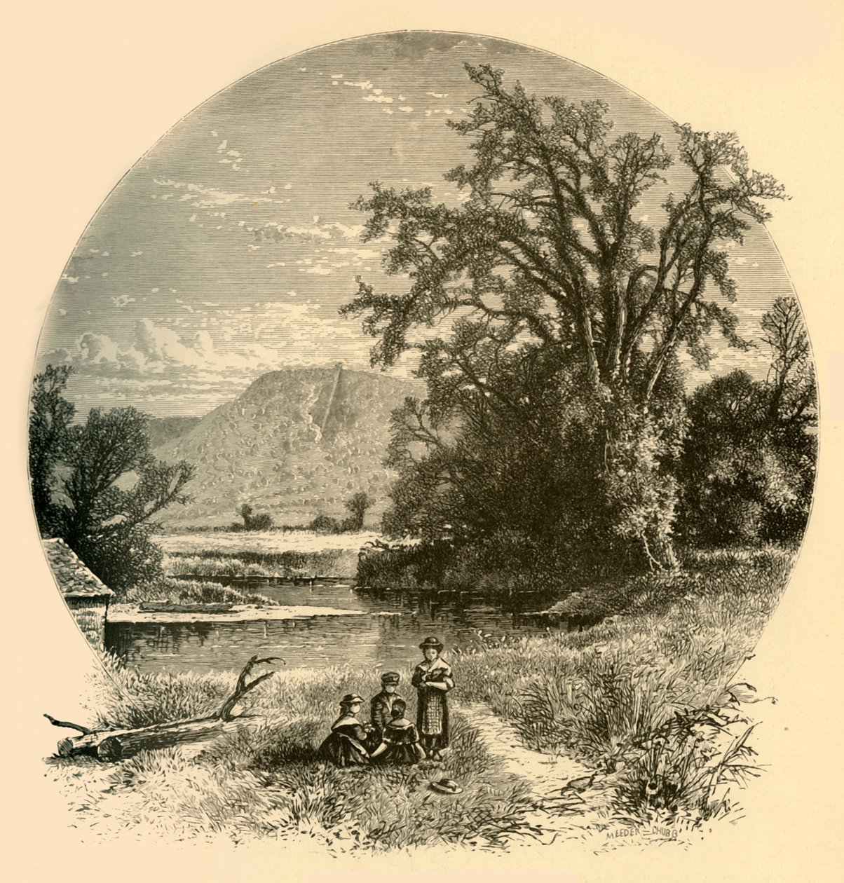 北安普顿草地"，1874年。   作者 米德和丘布