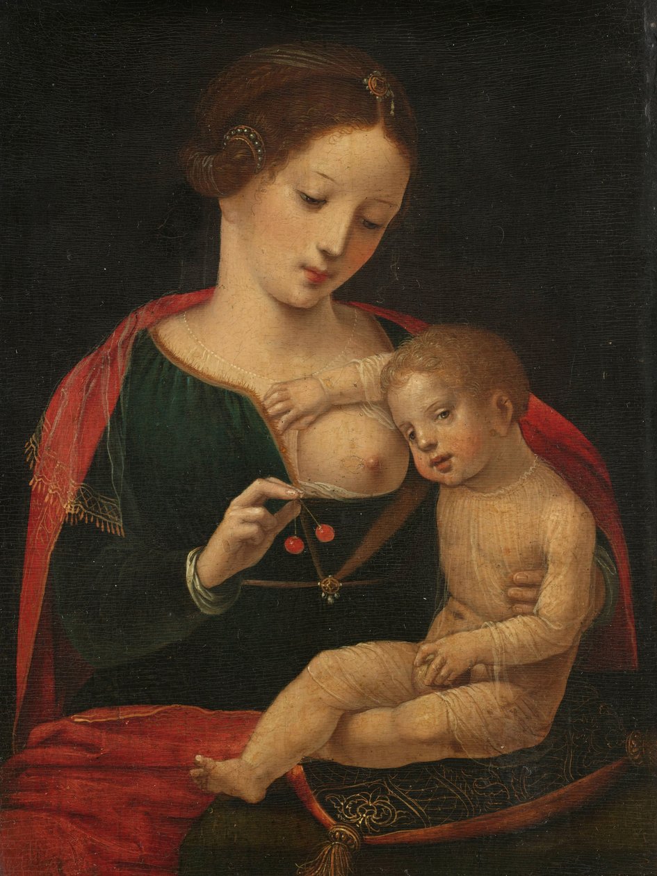 圣母和圣婴 作者 Meester van de Vrouwelijke 半人偶