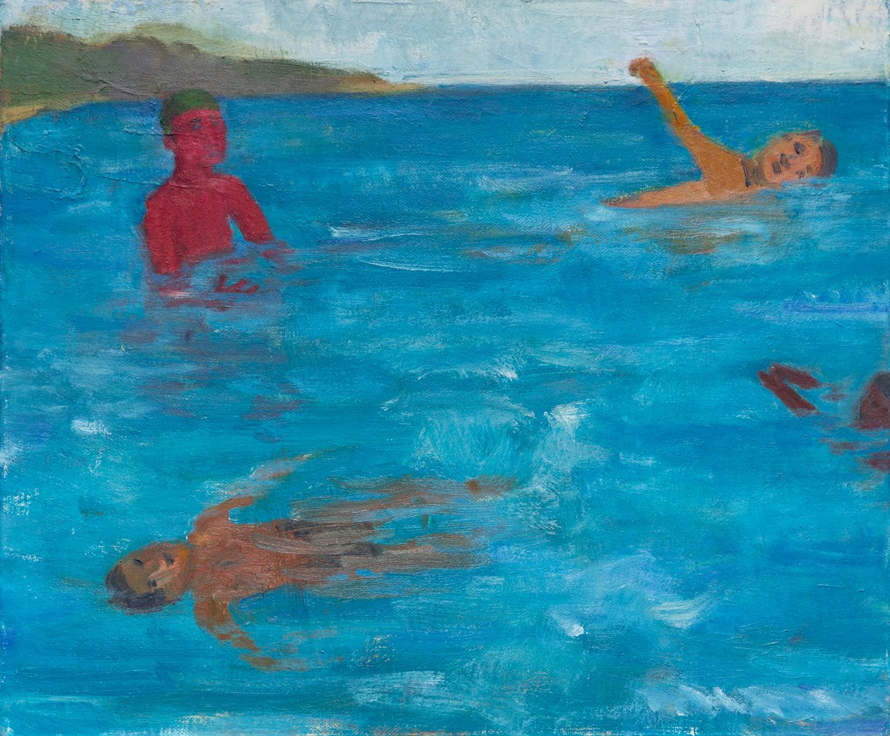 四个游泳者，2017（布面油画） 作者 梅根·威廉姆森