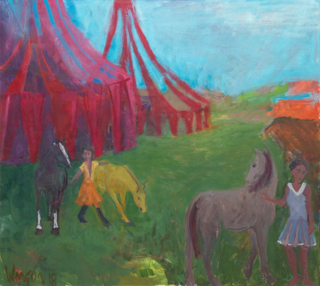晨跑穿越，2018（布面油画） 作者 梅根·威廉姆森