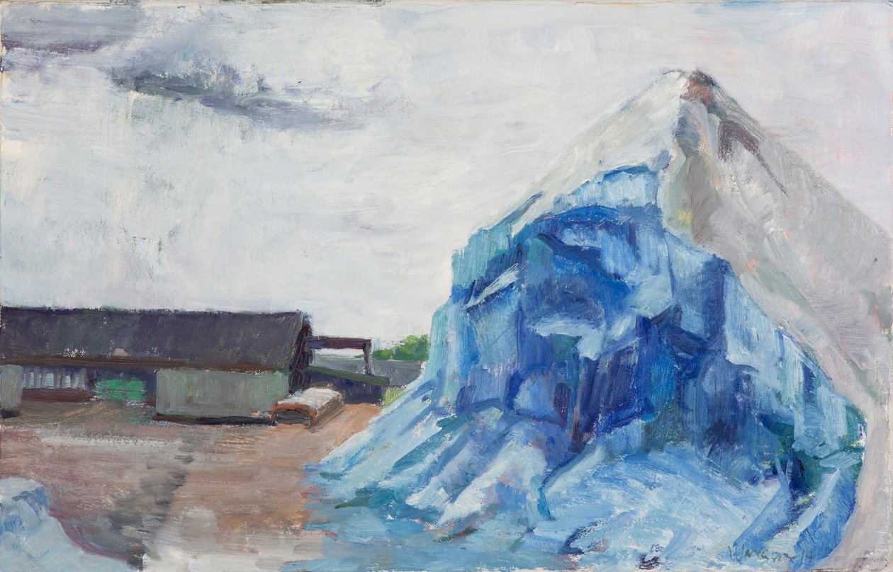 卡尔萨格运河沿岸的盐堆，2014 年（布面油画） 作者 梅根·威廉姆森