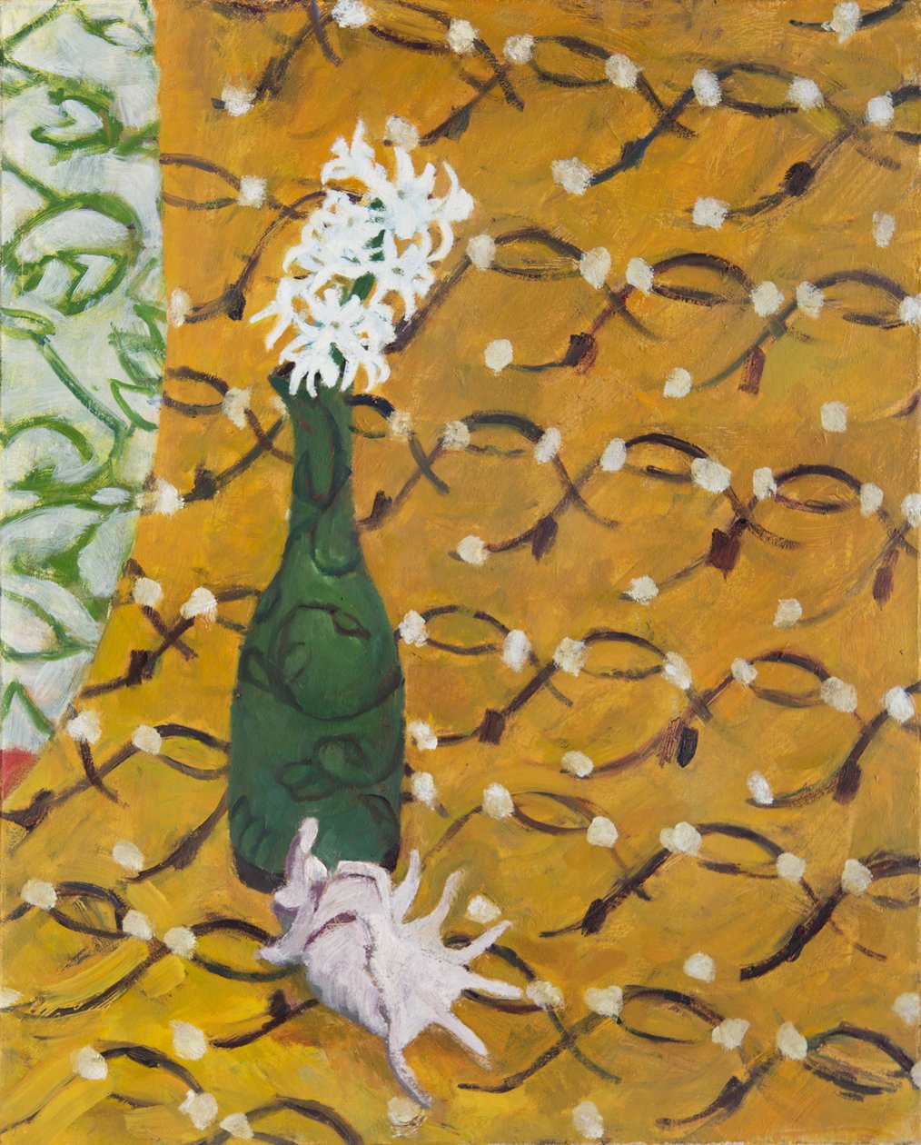 贝壳与花朵和三种图案，2019 年（布面油画） 作者 梅根·威廉姆森