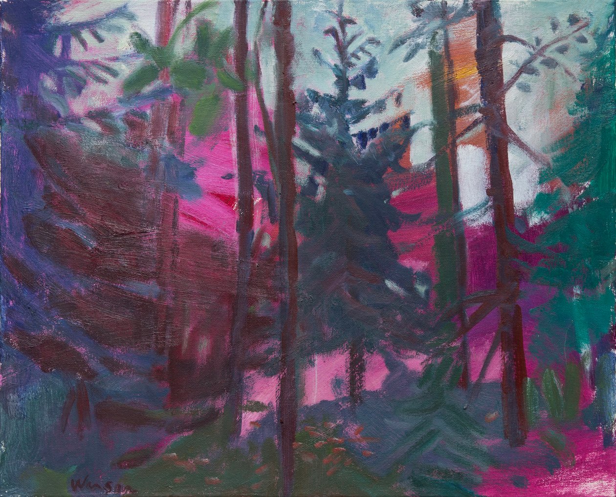 踏入七片悲伤的森林，2016（布面油画） 作者 梅根·威廉姆森