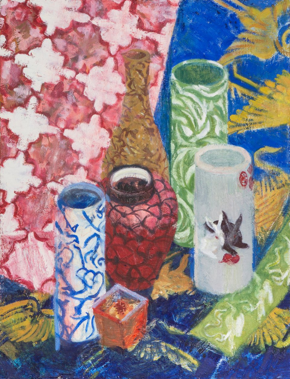 有五个花瓶的静物》，2007 年（布面油画） 作者 梅根·威廉姆森