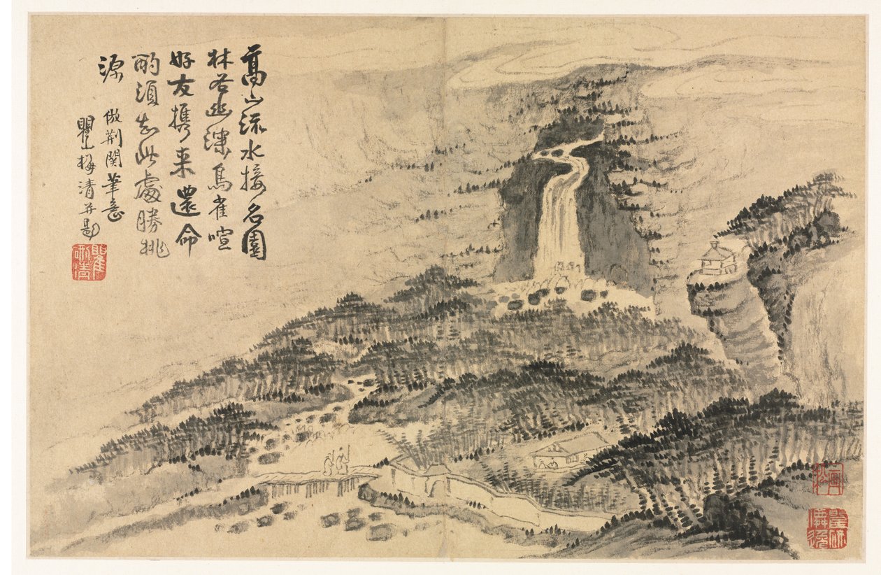 模仿古代大师各种风格的风景画 作者 梅青