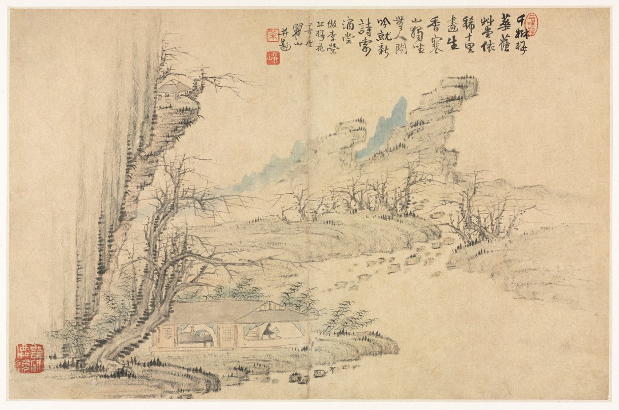 模仿古代大师的各种风格的风景画 作者 梅青