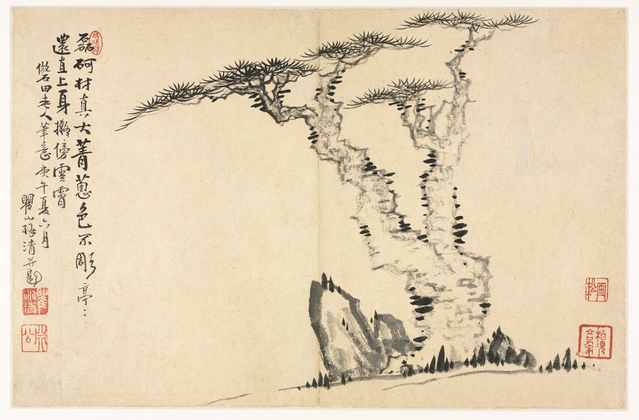 模仿古代大师的各种风格的风景画 作者 梅青