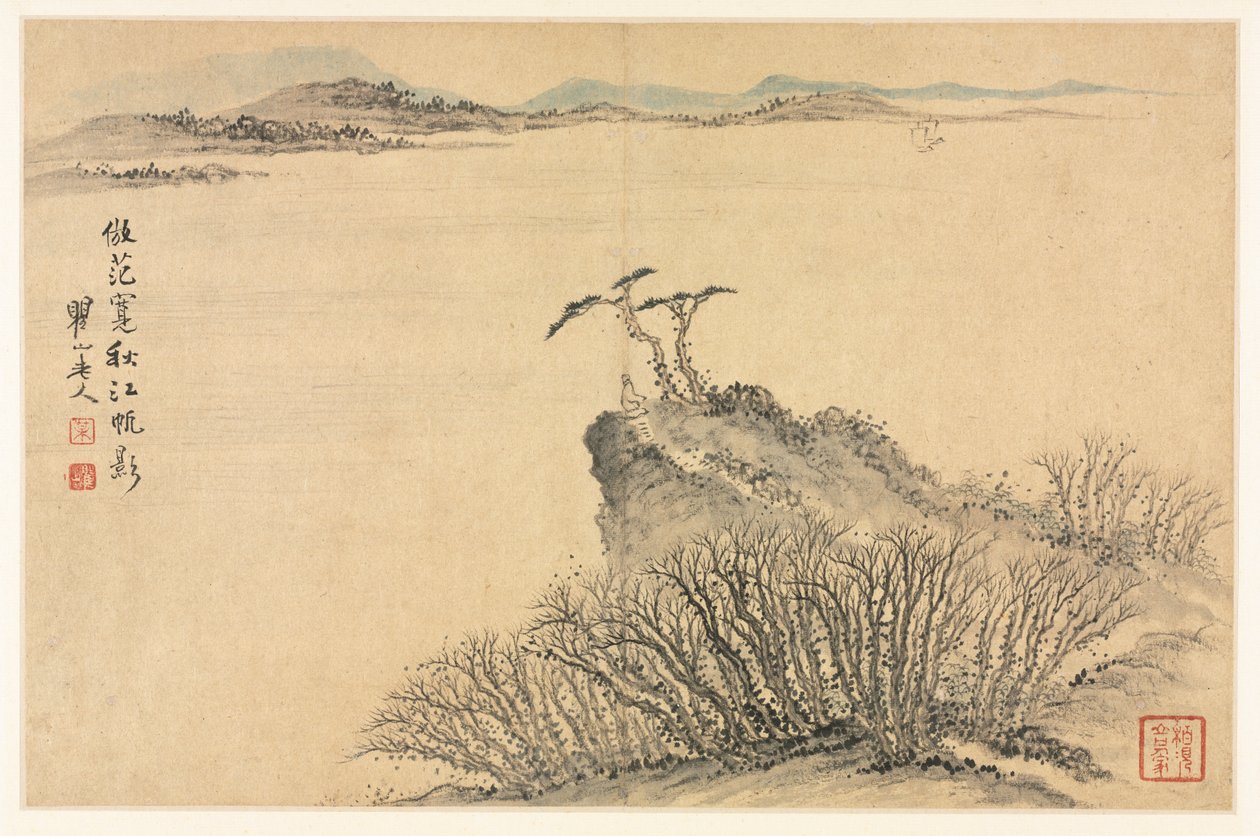 模仿古代大师的各种风格的风景画 作者 梅青