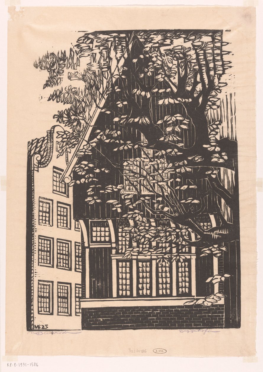 阿姆斯特丹的 Beguinage 作者 Meijer Bleekrode（艺术家签名）