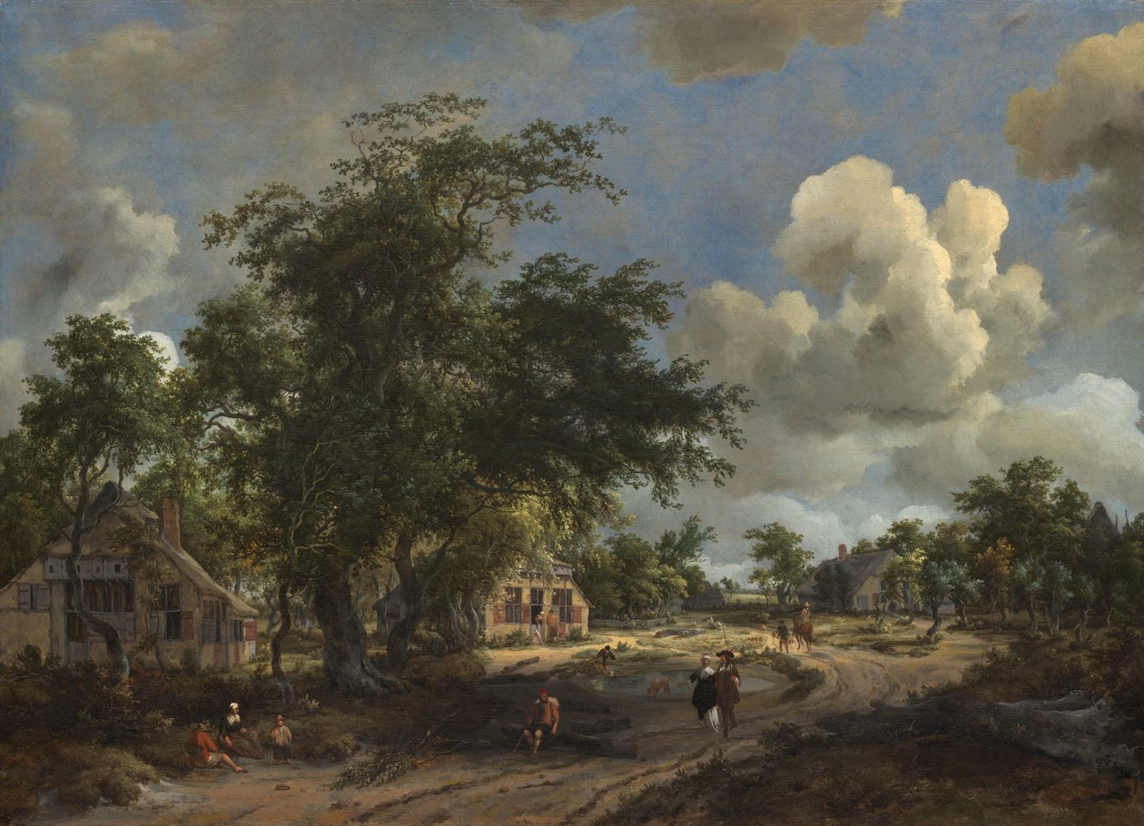 1665年，高路上的风景。 作者 迈德特·霍贝玛