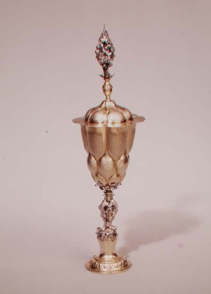 Lobed cup and cover，Augsburg，c.1600（银镀金） 作者 梅尔基奥·拜耳