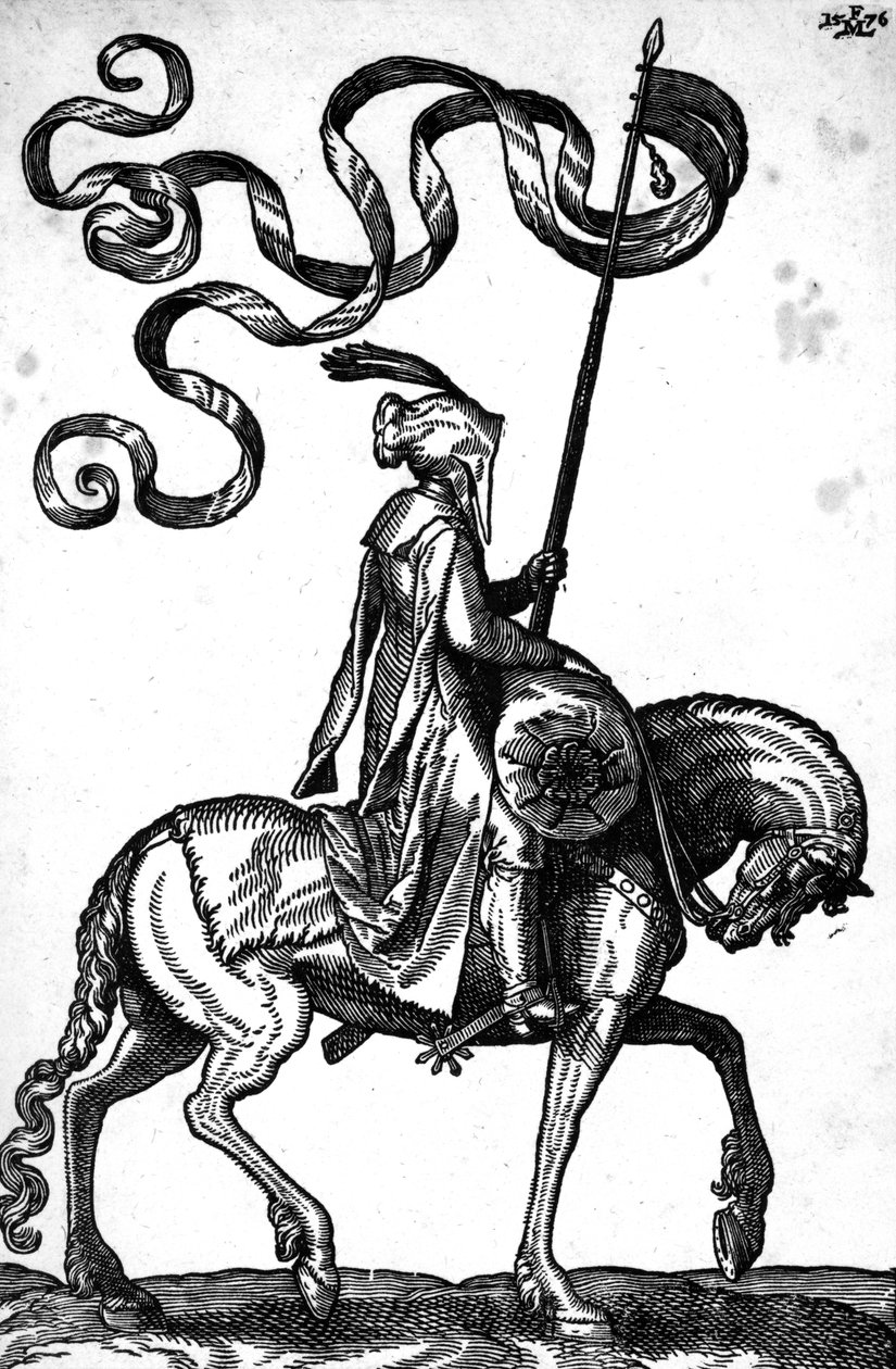 一个骑在马背上的人，1576年 作者 梅尔基奥尔（Melchior Lorck）