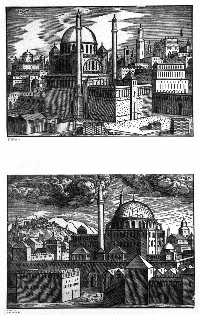 君士坦丁堡的清真寺，1570年 作者 梅尔基奥尔（Melchior Lorck）