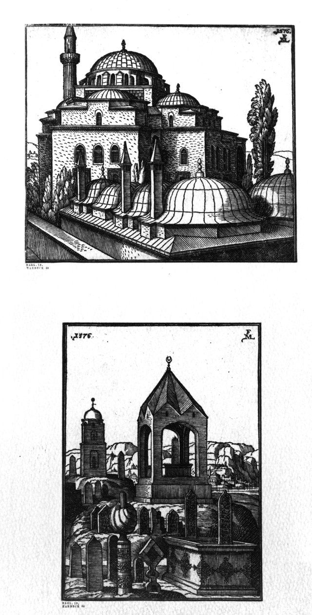 Atik Ali Pasha清真寺和君士坦丁堡的墓地，1576年 作者 梅尔基奥尔（Melchior Lorck）