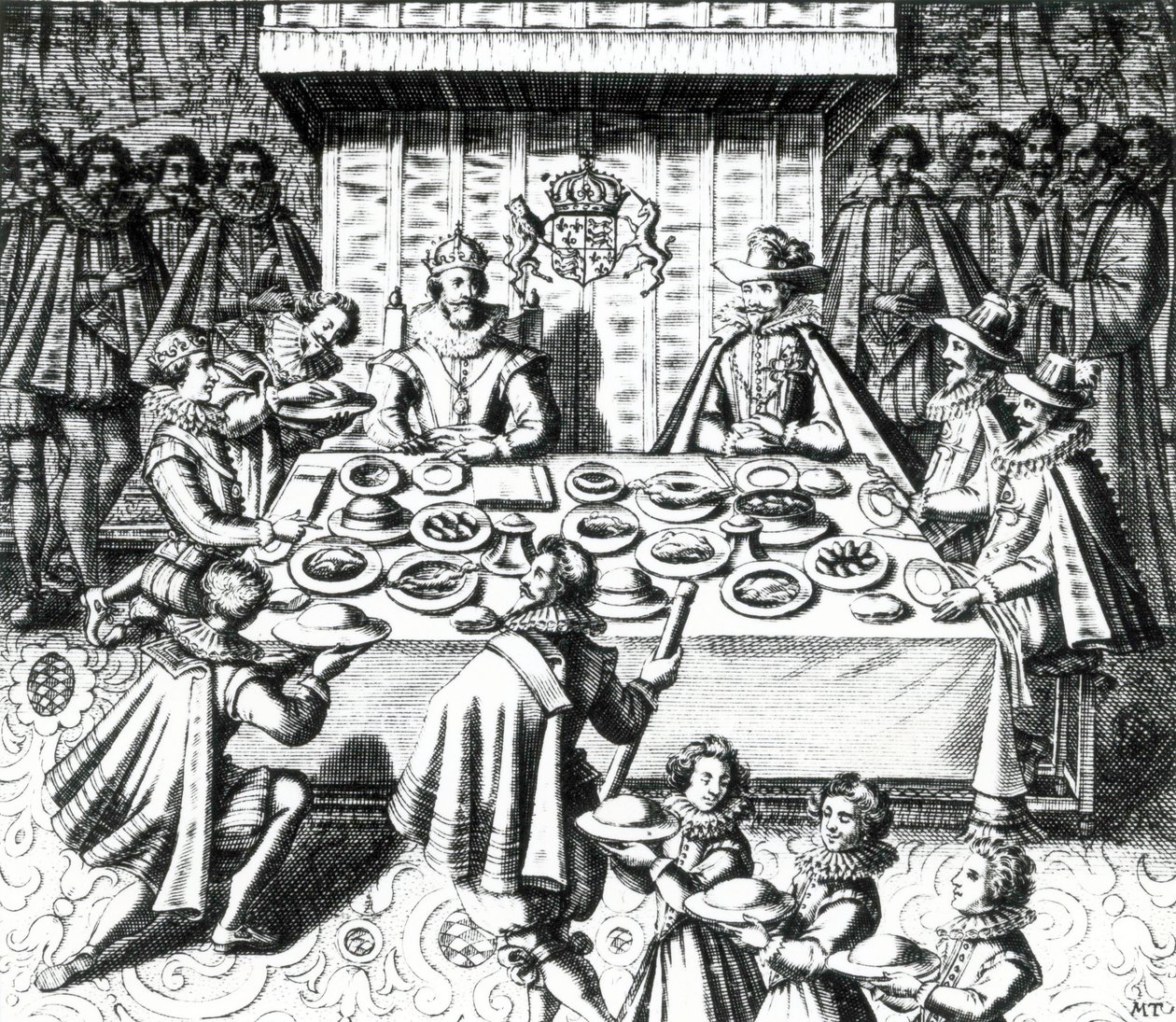 詹姆斯国王与西班牙大使一起盛宴，1624年 作者 梅尔基奥·塔弗尼尔