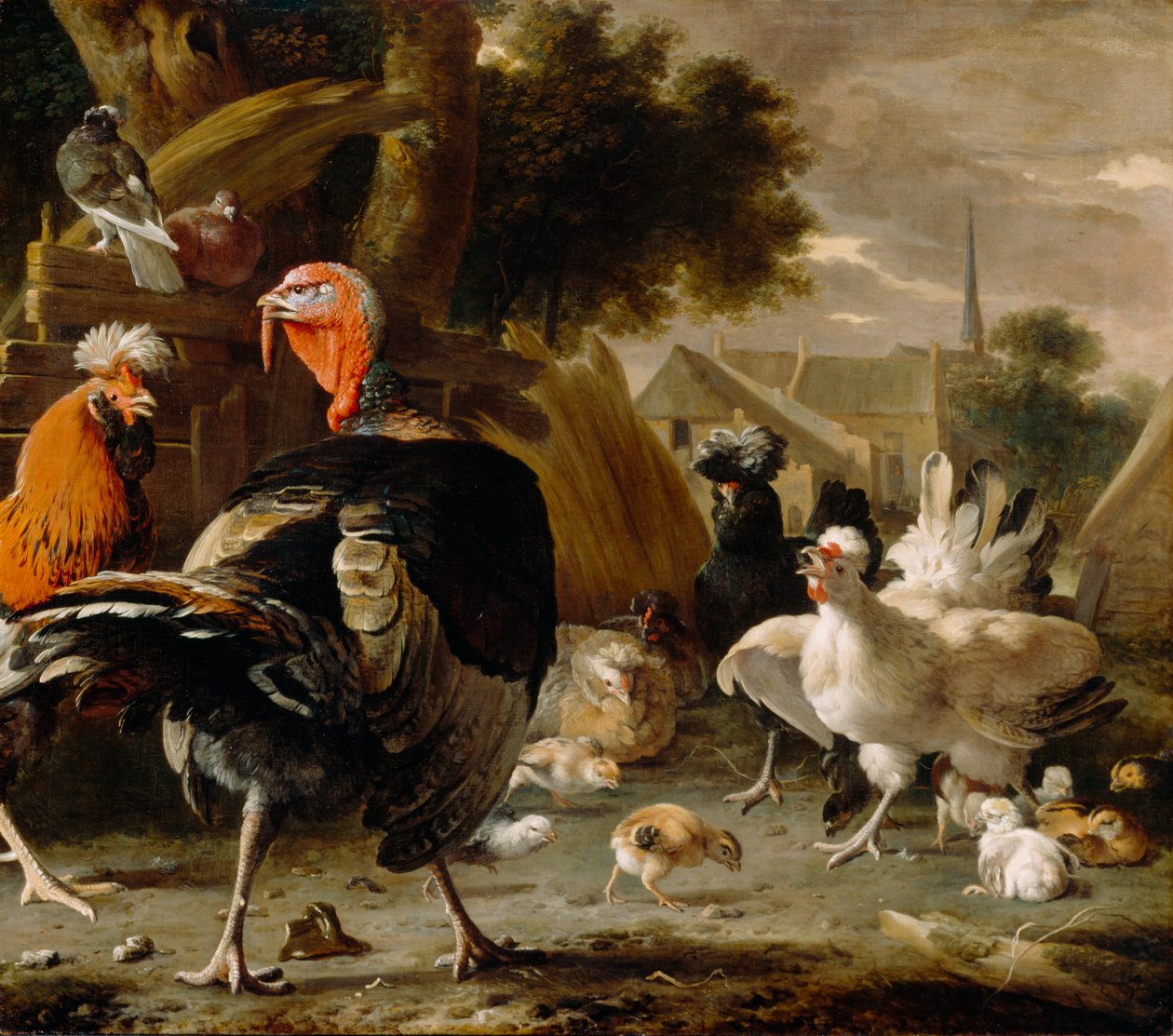 家禽场，c.1668 作者 Melchior de Hondecoeter