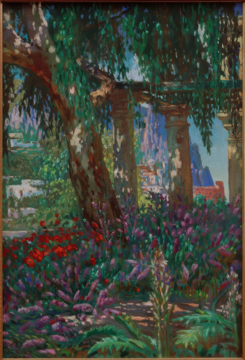 卡普里岛的风景：一排柱子的景色 作者 梅尔基奥·莱希特