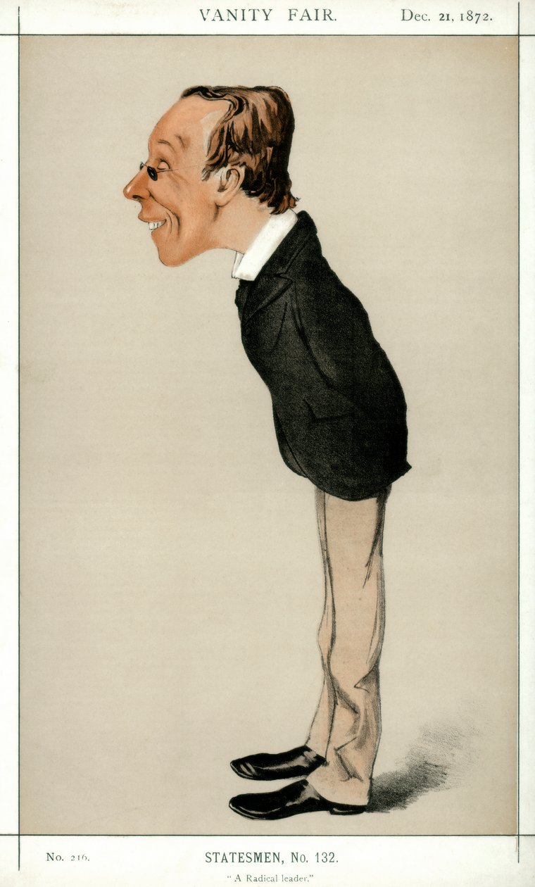激进领导人，亨利·福塞特议员，英国政治家和经济学家，1872年。 作者 Melchiorre Delfico