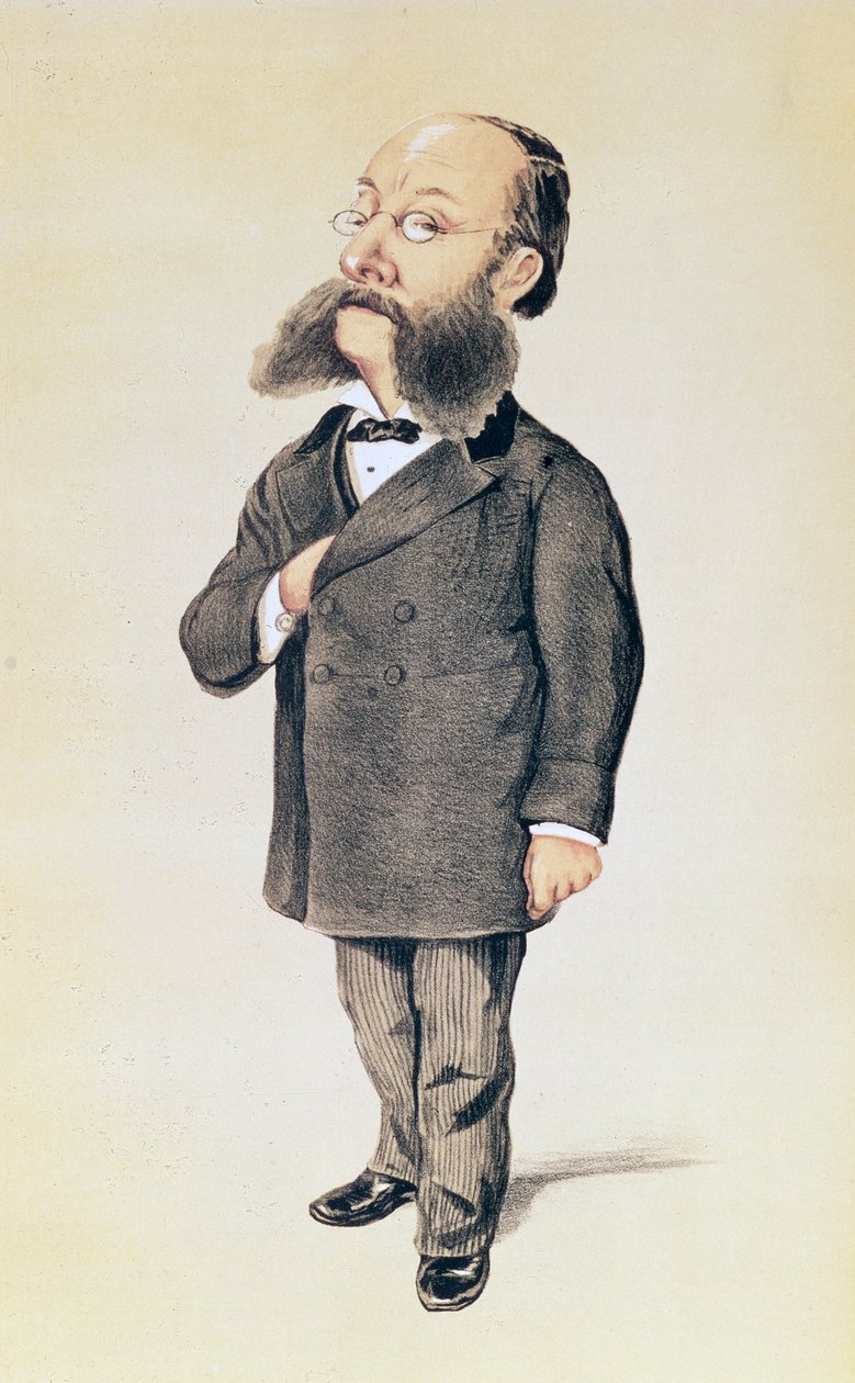 Paul Julius Reuter，“名利场”的漫画，1872年彩色版画 作者 Melchiorre Delfico