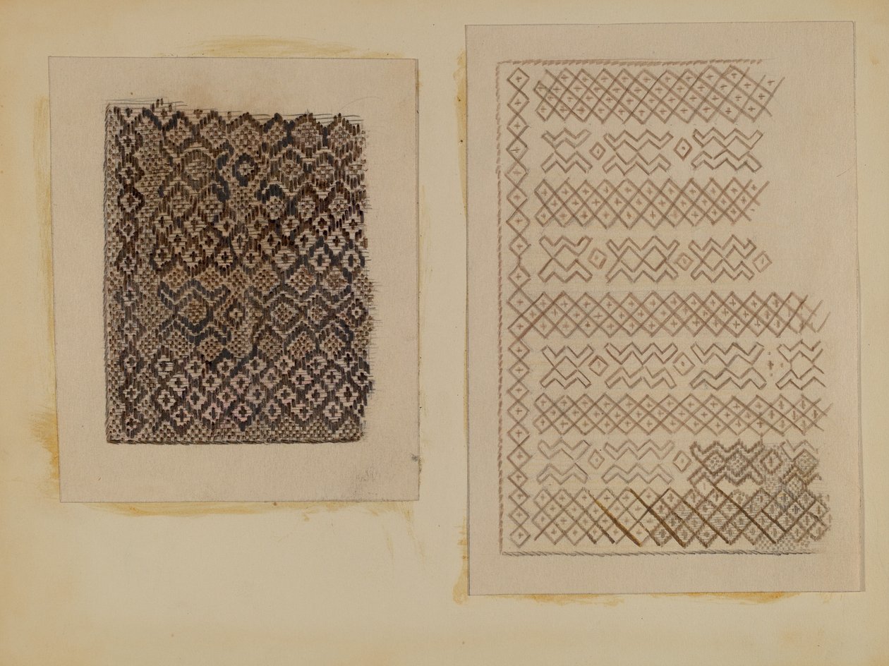 用猫尾草编织的材料，约1935年。 作者 梅丽塔·霍夫曼
