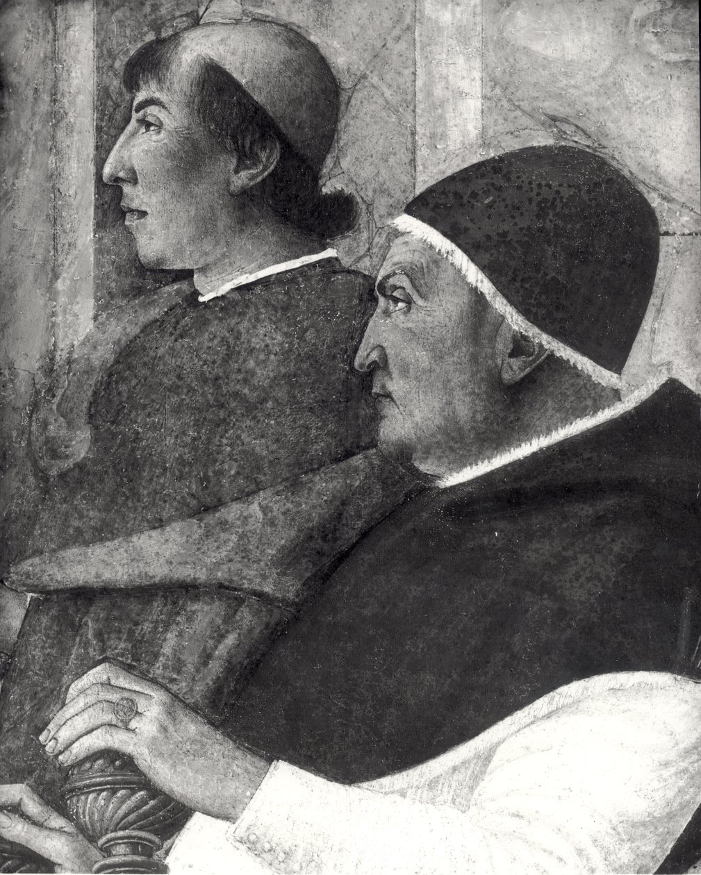 Pope Sixtus IV（1414-84）（Francesco della Rovere）与红衣主教在他身后安装Bartolommeo Platina担任梵蒂冈图书馆馆长（详情） 作者 Melozzo da Forli