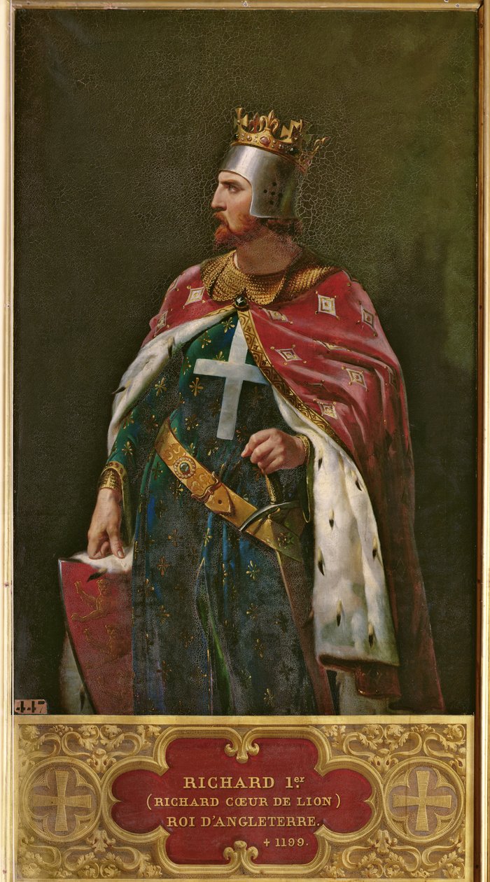 1841年，理查德一世的狮心王（1157-1199）英格兰国王 作者 快乐的约瑟夫·布朗德尔