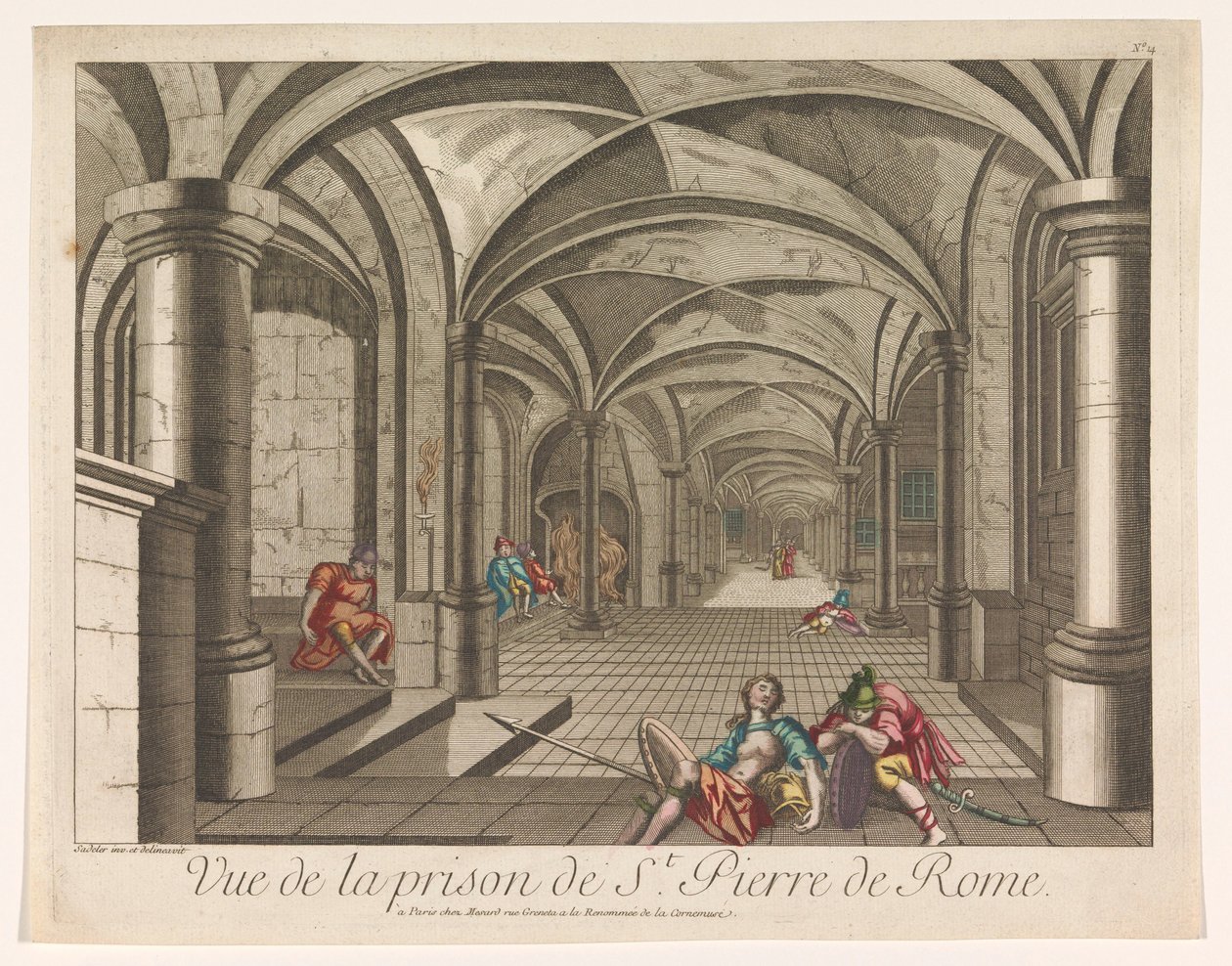 罗马马默蒂监狱内景
Vue de la prison de St. 作者 梅萨尔