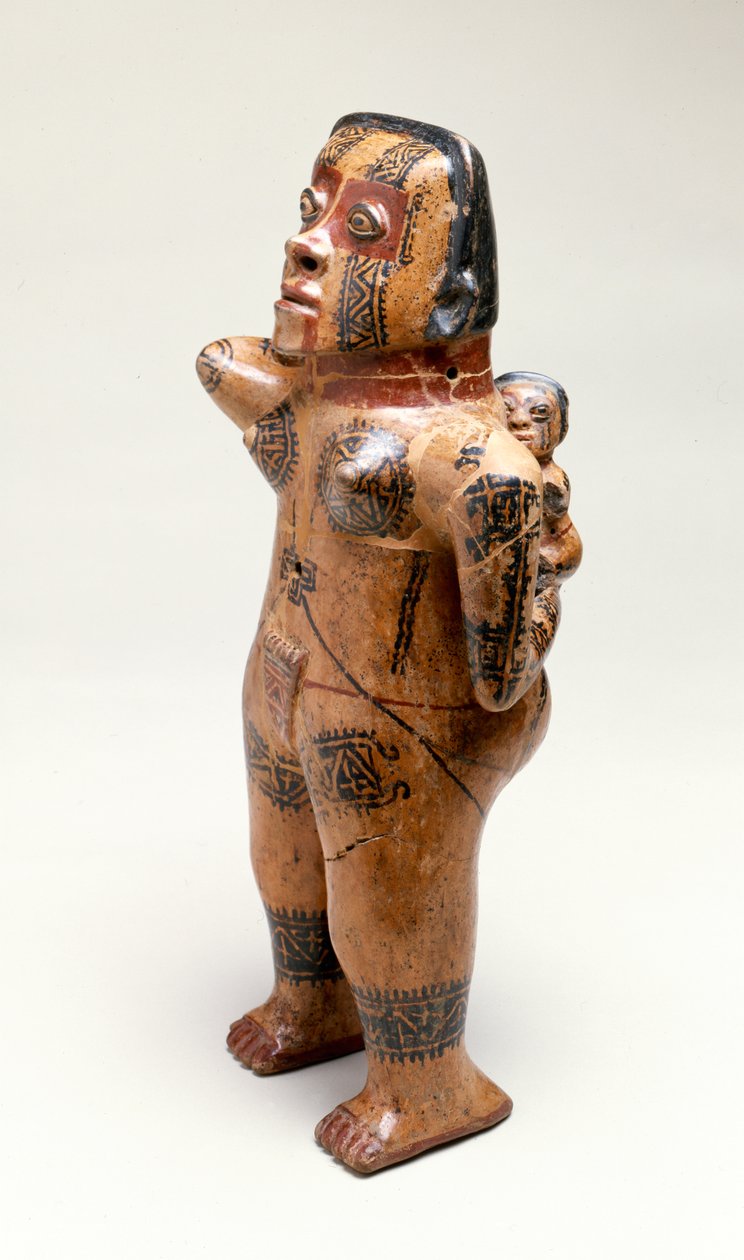 有孩子的女性，Guanacaste，500-800（陶瓷） 作者 中美洲人