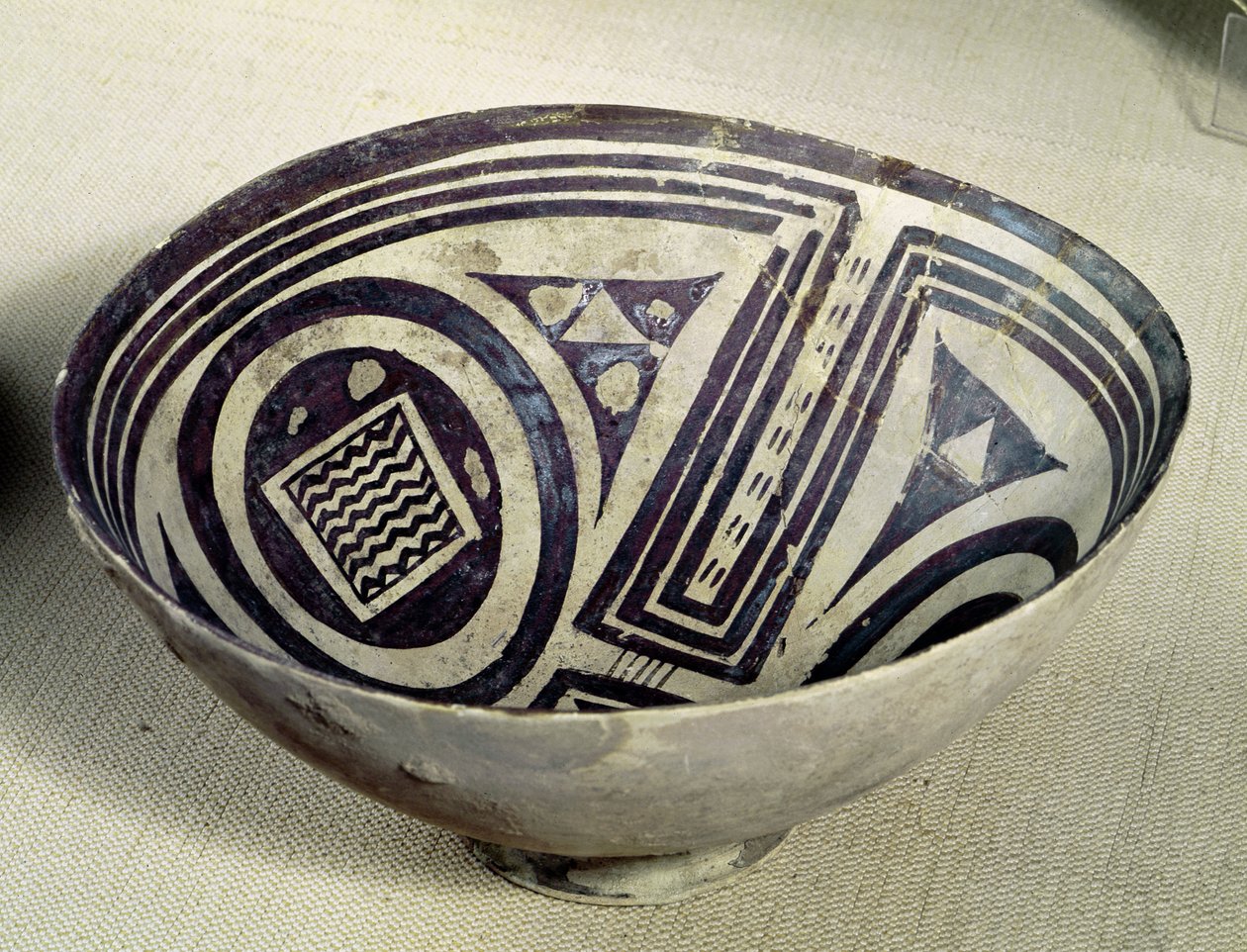 碗装饰有几何图案，风格I，来自伊朗苏萨，公元前3100-3000（兵马俑） 作者 美索不达米亚