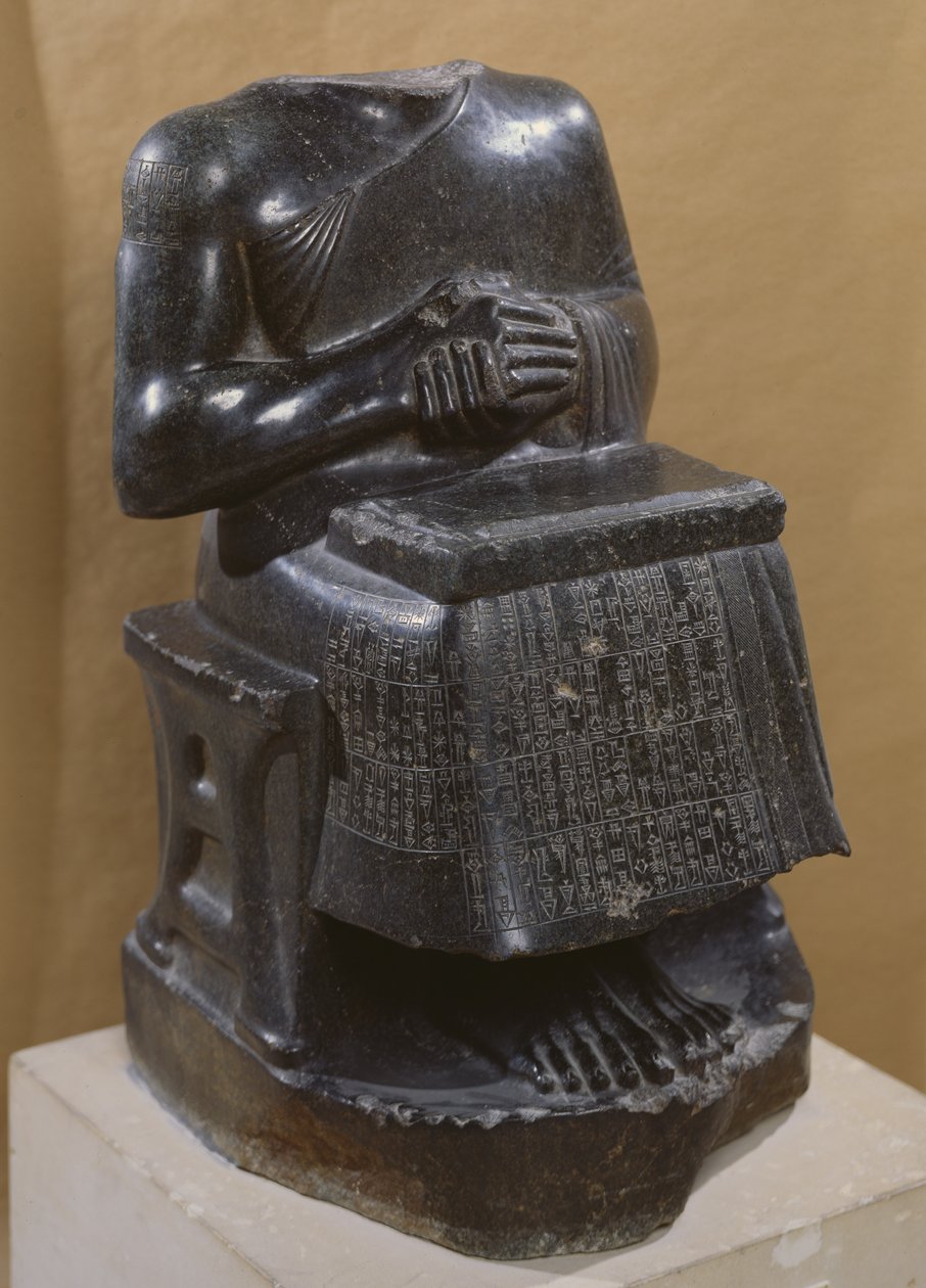 拉格什王子古迪亚致力于宁格尔神，称为建筑师计划，公元前2120年（闪长岩） 作者 美索不达米亚