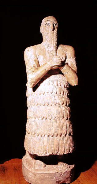 雕像的伊图尔，沙马国王，祈祷，来自马里，中幼发拉底河，公元前2800年至2300年（雪花石膏）（另见187144） 作者 美索不达米亚