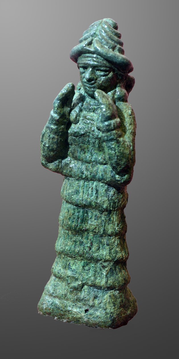 美索不达米亚守护女神喇嘛青铜雕像 c.2035-1794 BC（青铜） 作者 美索不达米亚