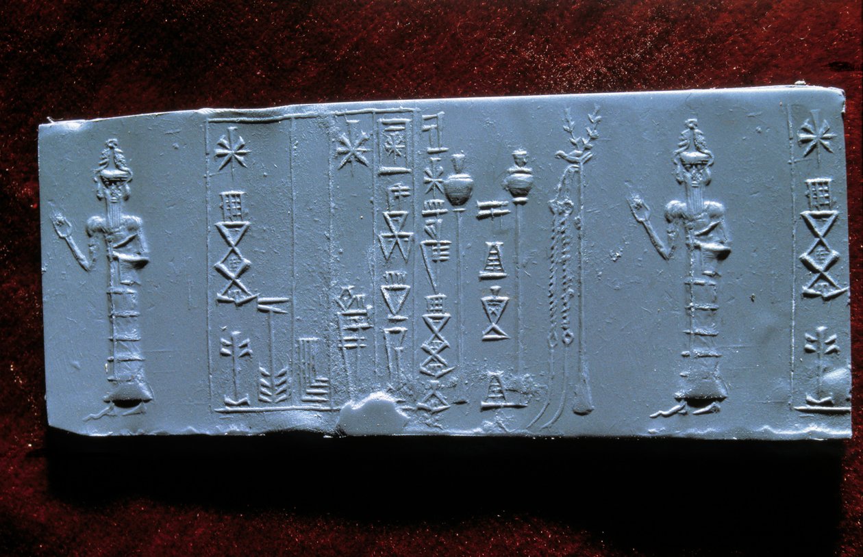 东方艺术：Ur-Lugal 医生的印章（Ur Lugal，公元前三千年），亚洲古代。 卢浮宫 作者 美索不达米亚