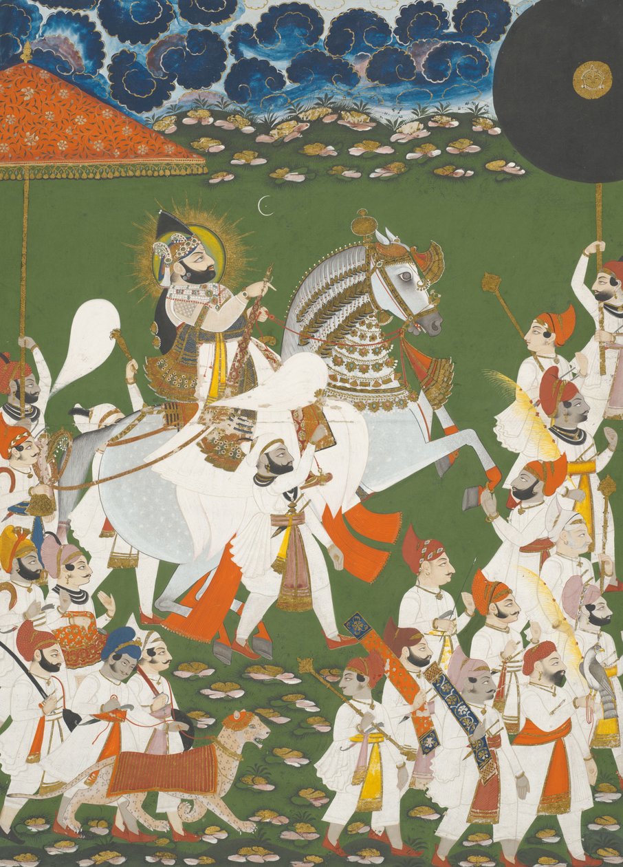 游行中的Maharana Bhim Singh 作者 印度Mewar；拉贾斯坦邦