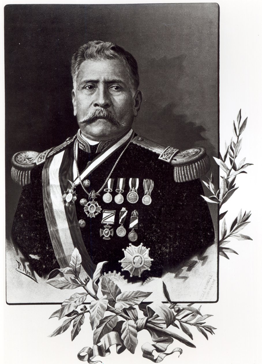 Porfirio Diaz的肖像（1830-1915） 作者 墨西哥学校