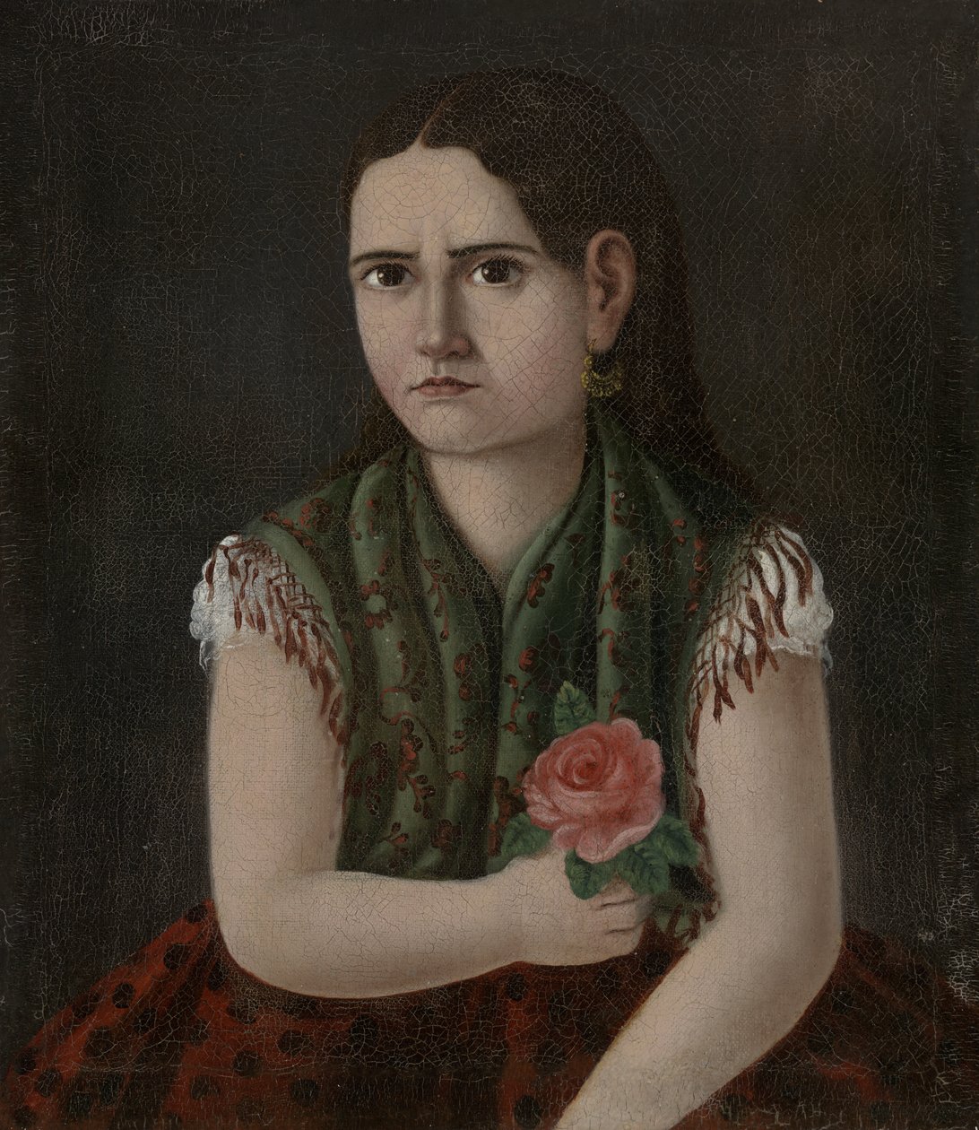 一个女人的肖像，c.1880 作者 墨西哥学校