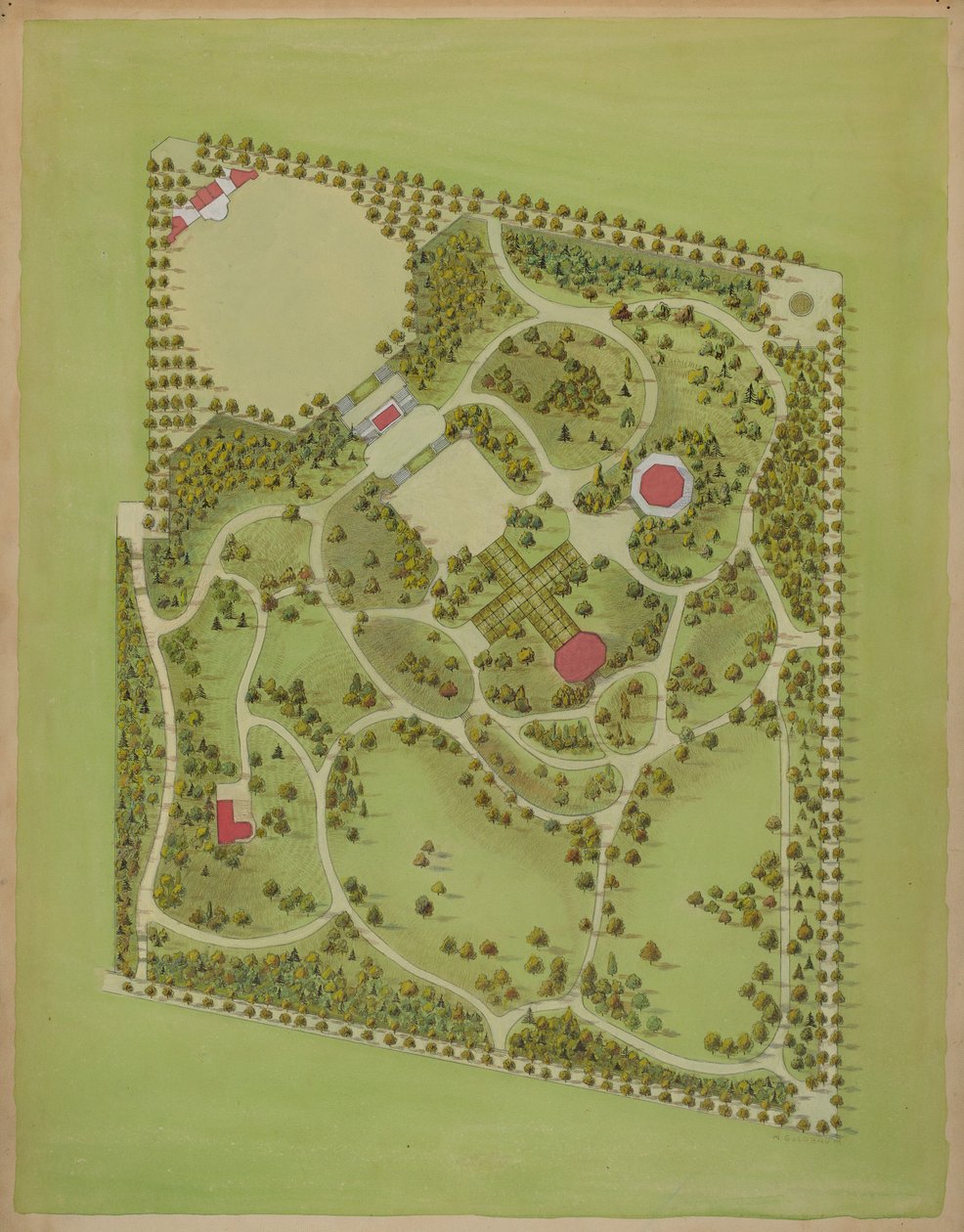 华盛顿公园，约1936年。 作者 迈耶·戈德鲍姆