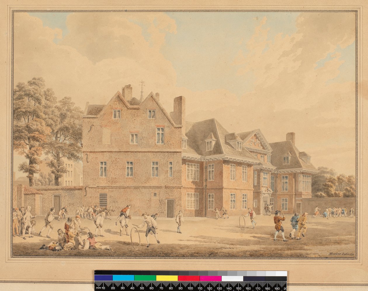 The Old Manor House，Marylebone，作为一所学校，1791年（铅笔和厕所） 作者 迈克尔·鲁克