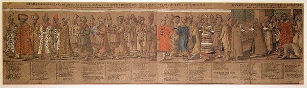 1576年俄罗斯伊万四世（1530-84）伟大的大使馆在雷根斯堡的神圣罗马帝国皇帝 作者 迈克尔·彼得勒