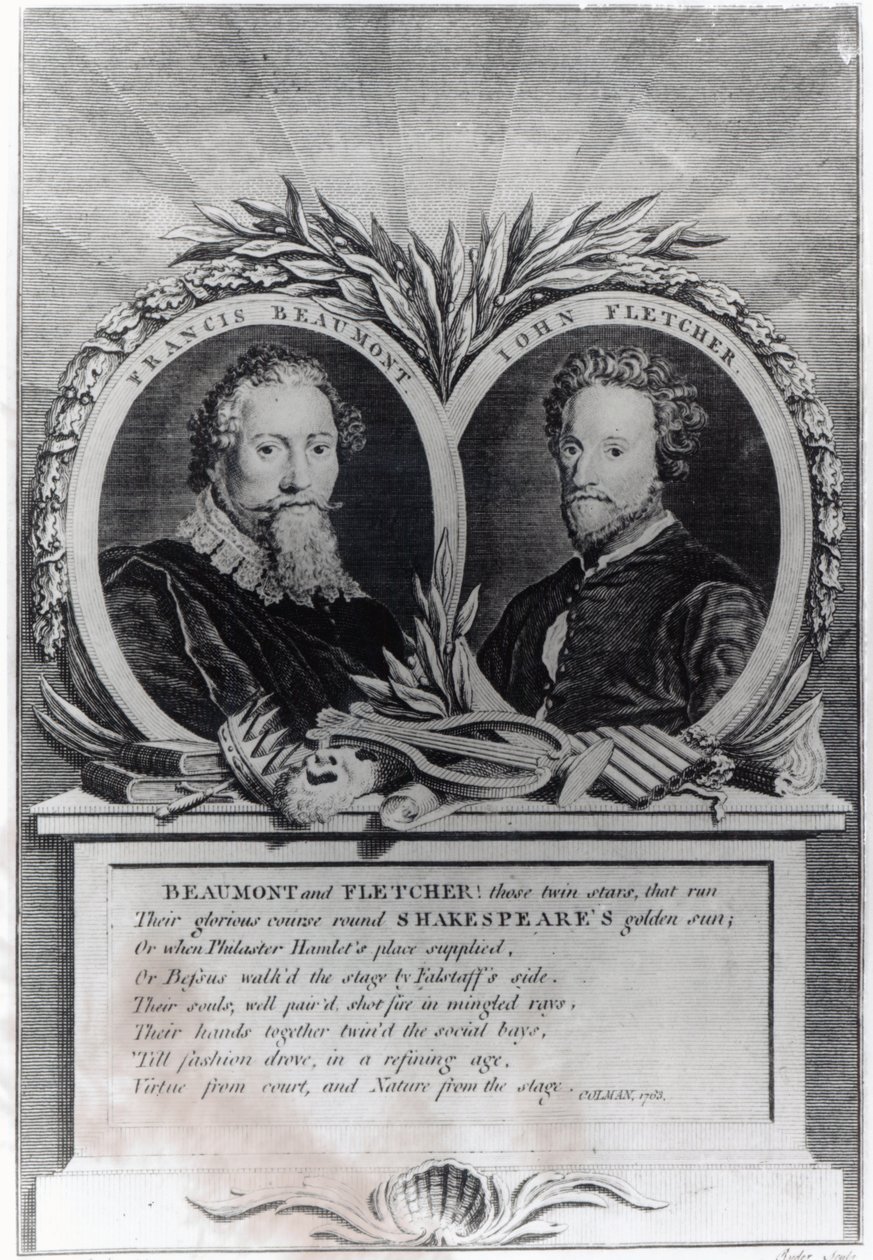 Francis Beaumont和John Fletcher，由T. Ryder雕刻 作者 迈克尔·鲁克