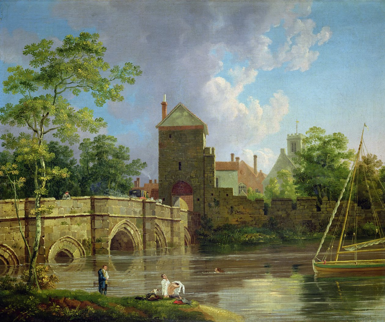 约克，约 1769 年，Layerthorpe Postern（布面油画） 作者 迈克尔 (1743-1801) 鲁克