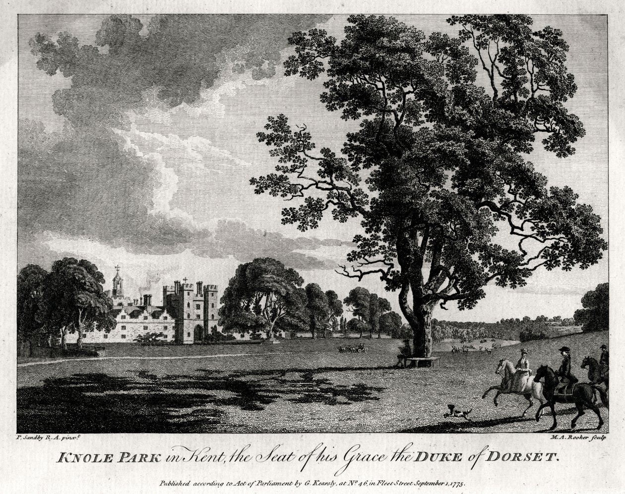 肯特郡诺尔公园（Knole Park），1775年，多塞特公爵（Duke） 作者 迈克尔·安吉洛·鲁克（Michael Angelo Rooker）