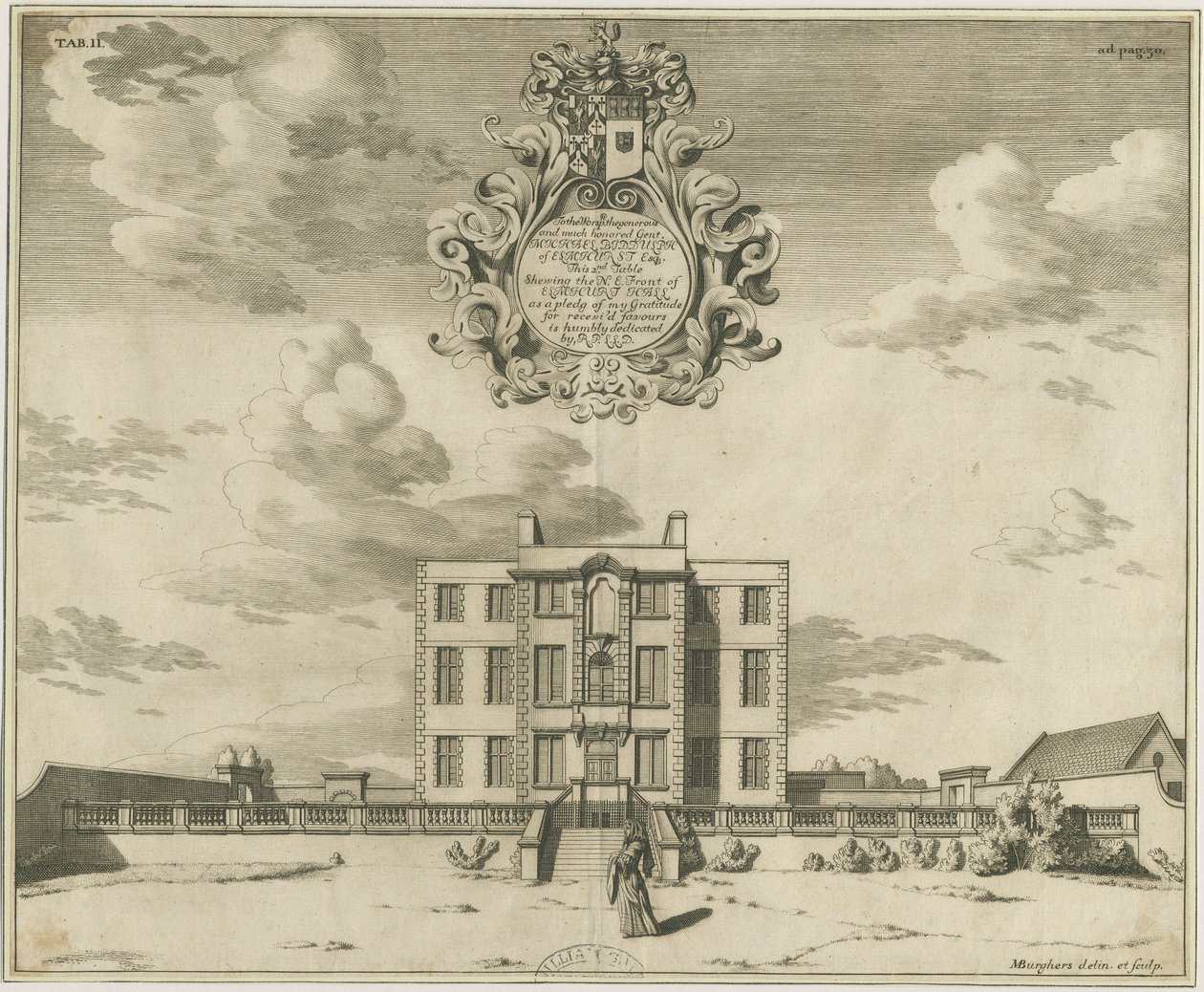 Elmhurst Hall：铜版画，编号[1653-1686] 作者 迈克尔·伯格斯