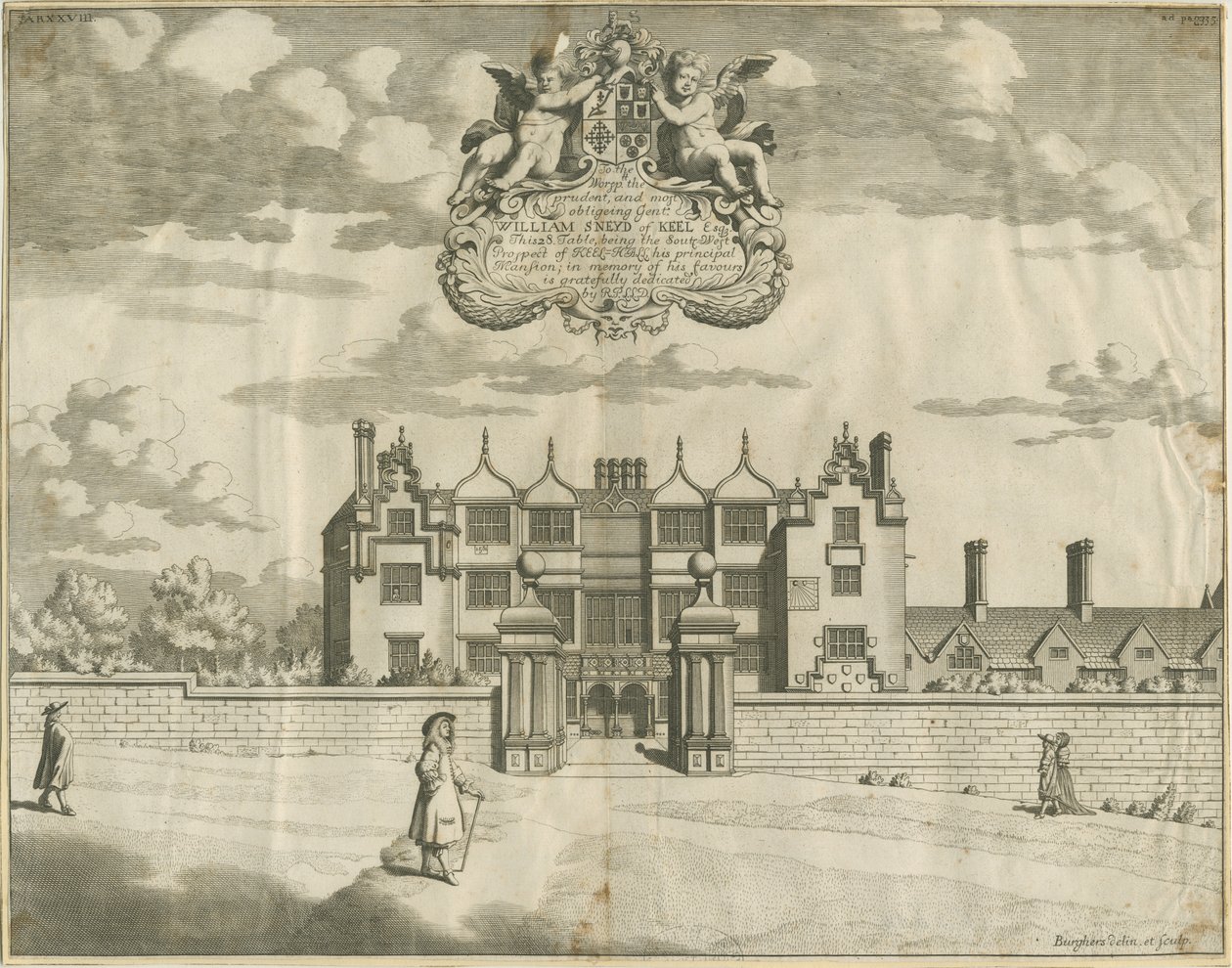 基尔·霍尔（Keele Hall）：铜版雕刻，编号[1653-1686] 作者 迈克尔·伯格斯