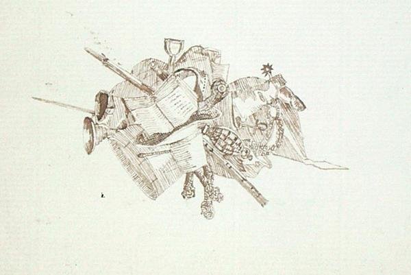 来自迈克尔-法拉第剪贴簿的图画（纸上笔墨）。 作者 迈克尔·法拉第