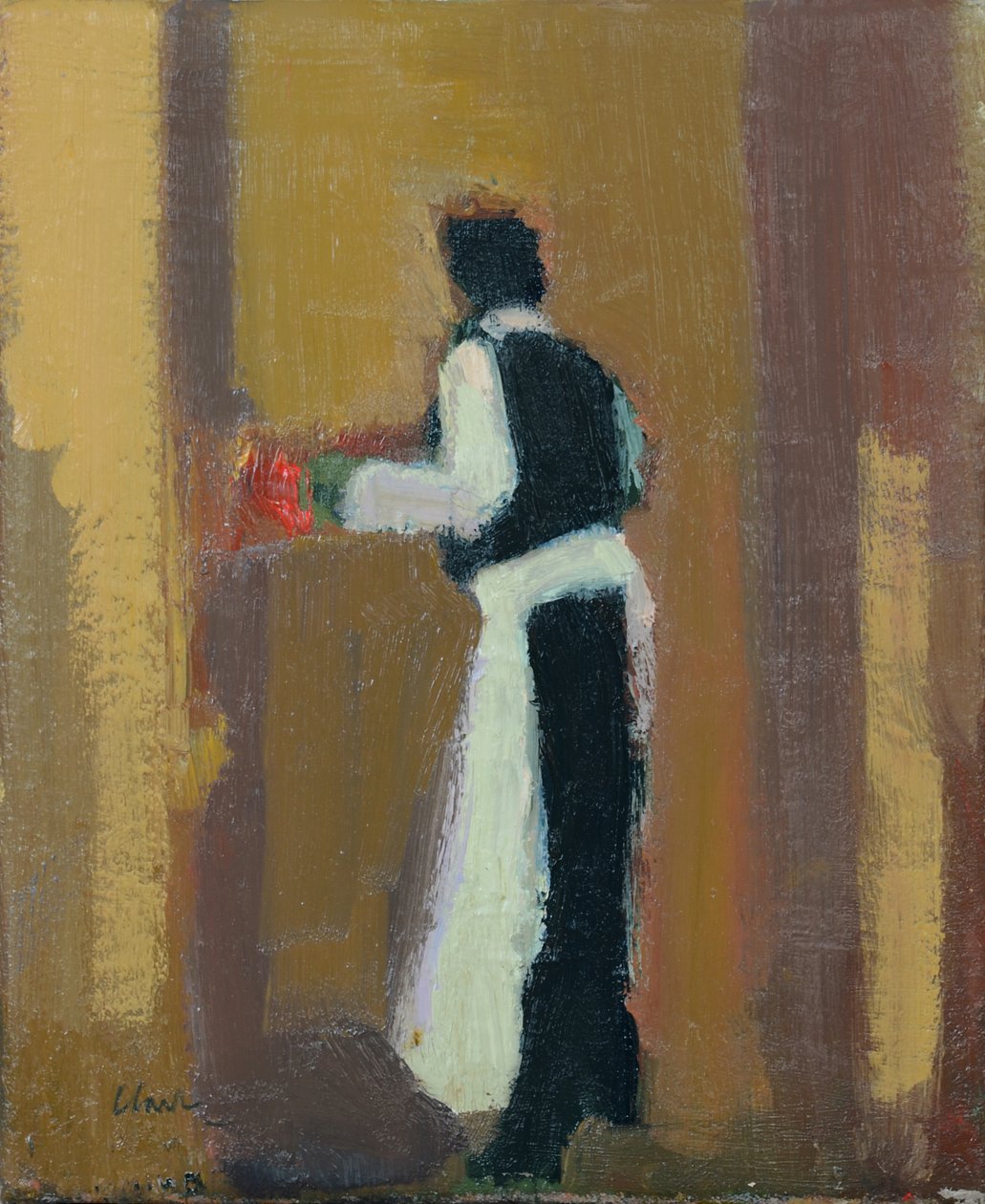 巴黎侍者，2015（亚麻布油画） 作者 迈克尔·G·克拉克
