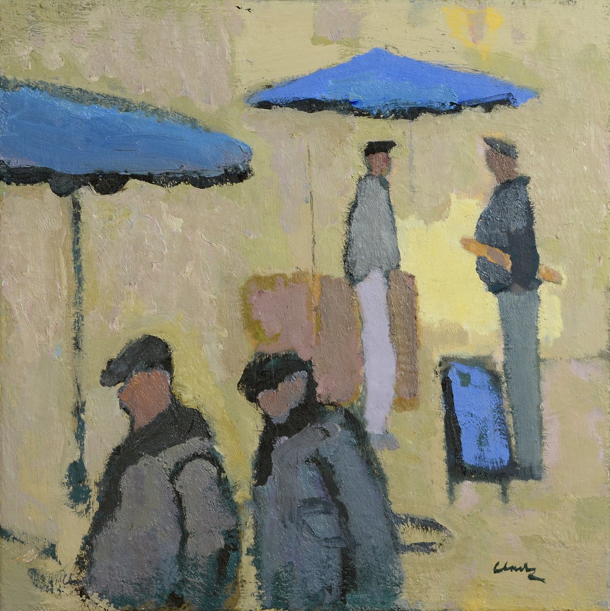 星期二是集市日，2016 年（亚麻布油画） 作者 迈克尔·G·克拉克