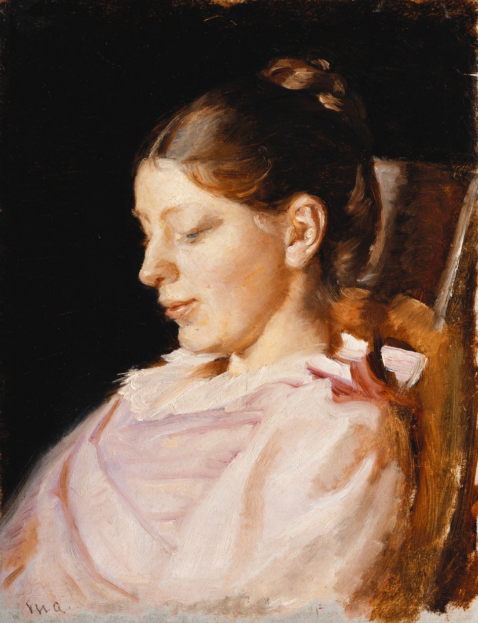 艺术家妻子安娜·安彻（Anna Ancher）的肖像， 作者 迈克尔·彼得·安彻